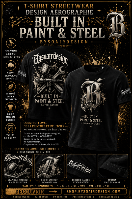 BUILT IN PAINT & STEEL — T-shirt | Bysoairdesign