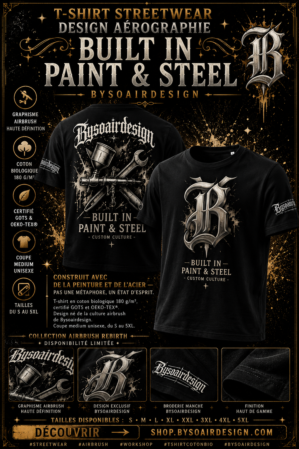 BUILT IN PAINT & STEEL — T-shirt | Bysoairdesign