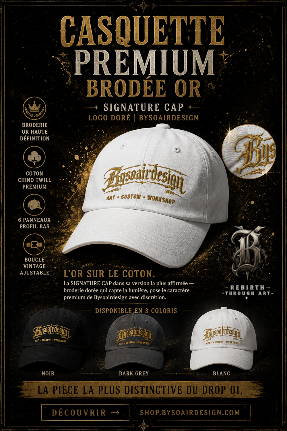 SIGNATURE CAP (logo doré brodé)